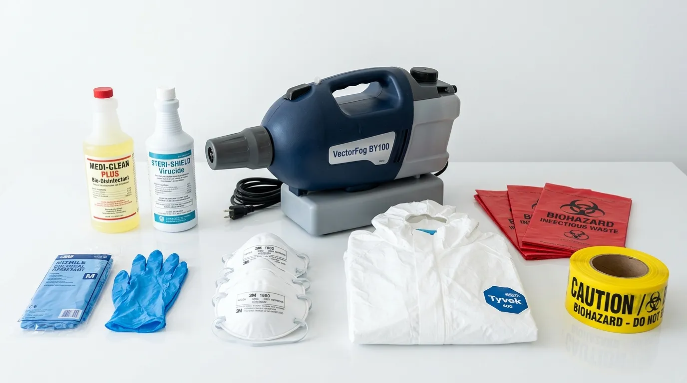 Professional biohazard remediation crew working in Tifton