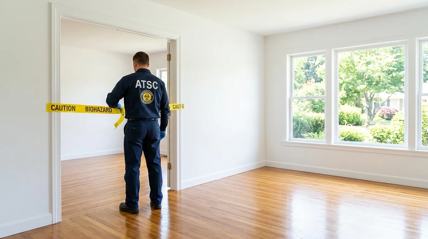 Certified biohazard cleanup crew performing Decomposition Cleanup in Tifton